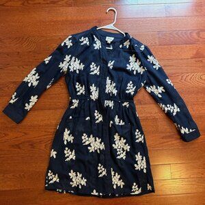 Beige by ECI Floral Embroidered Blue Long Tunic Shirt Size 8